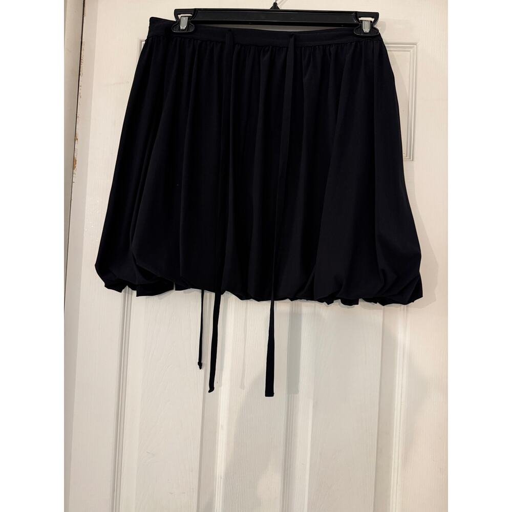 Marithé François Girbaud Black Balloon Bubble Hem Mini Skirt Tie size 7 ( sz S) - Picture 2 of 5
